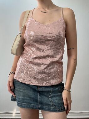 Size Medium Dynamite Pink Sequin Tank Top